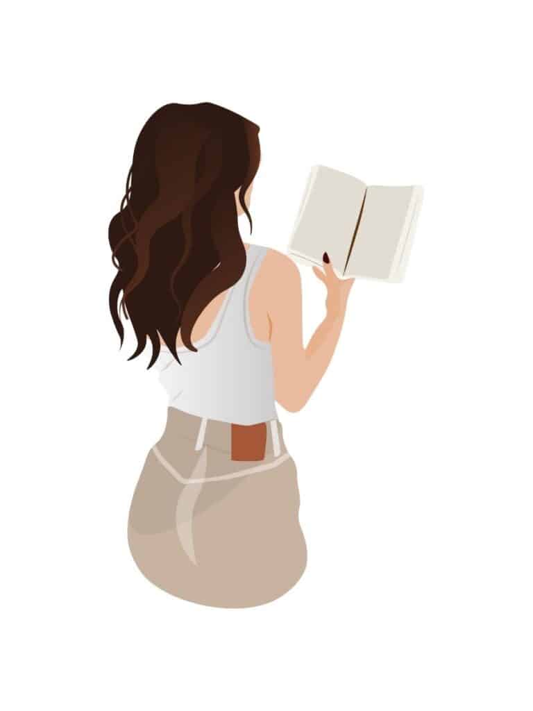 woman reading a book graphic